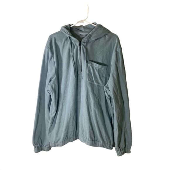 Madewell Large Blue Terry Towel Hoodie - Picture 3 of 8